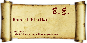 Barczi Etelka névjegykártya